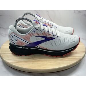 Brooks Ghost 14 White Coral Purple Black Shoes 1203561B192 Women’s Size 9 B